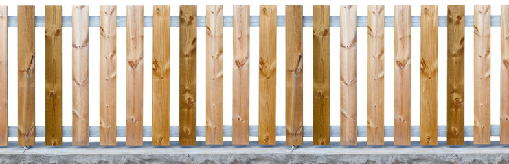 clôture bois métal sur fond blanc