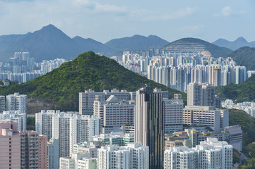 Aerial view of Hong Kong city