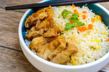 Fried rice with teriyaki chicken