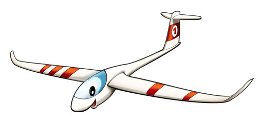 Cartoon plane - glider - caricature