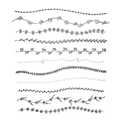 Hand drawn pen and ink style illustration of different borders - 81382735