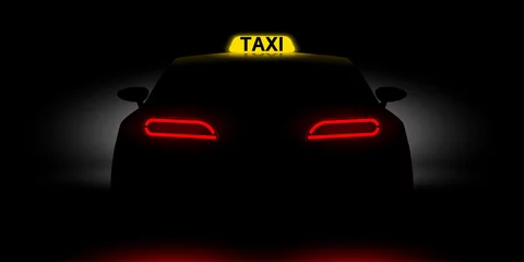 Foto op Plexiglas realistic car taxi back view © klorom