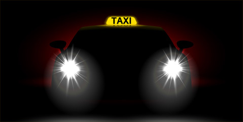 realistic car taxi front view