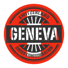 Fototapeta premium Grunge rubber stamp with the text Switzerland, Geneva
