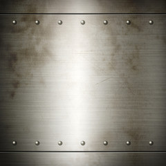 Old steel riveted brushed plate texture