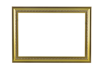 Fototapeta premium Bronze and Gold Frame isolated on white background.