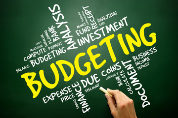 BUDGETING word cloud, business concept