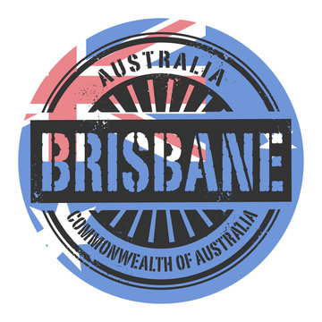Grunge rubber stamp with the text Australia, Brisbane