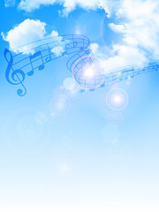 空　音符　背景