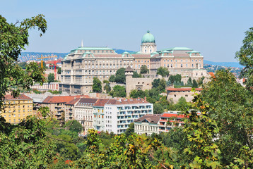 Budapest, Hungary. Top-view of Buda hill
