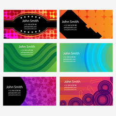Set of colorful business cards. Vector illustration.