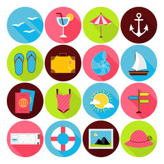Flat Summer Icons Set