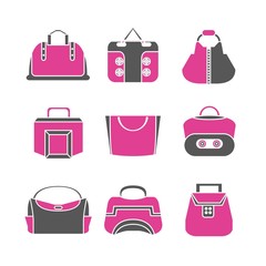 pink fashion bag icons