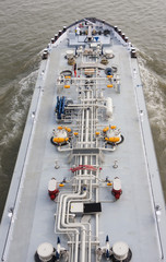 Tanker Ship on Rhine River, Germany
