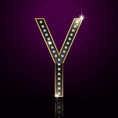 3d elegant diamond letter Y