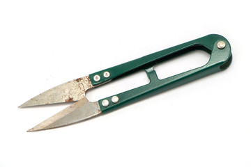 Small scissors isolated on white background