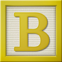 3d yellow letter block B