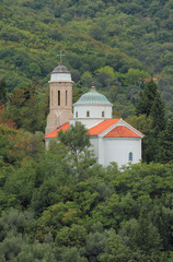 Church on hillside. Kotor gulf, Montenegro