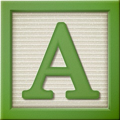 3d green letter block A
