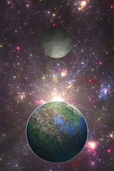 Deep space exoplanet illustration.