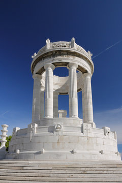 Monument fallen on Piazza IV Novembre. Ancona, Italy