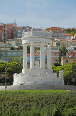 Monument fallen on Square to IV Novembra. Ancona, Italy