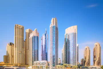 Obraz na płótnie Canvas The beauty panorama of Dubai marina. UAE