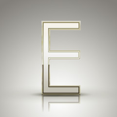 3d elegant pearl white alphabet E