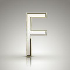 3d elegant pearl white alphabet F
