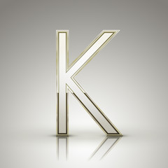 3d elegant pearl white alphabet K