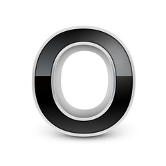 Obraz premium 3d black metal alphabet O