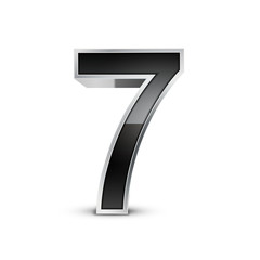 3d black metal number 7