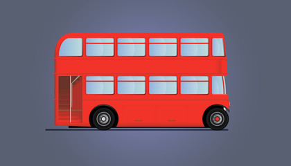 Fototapeta na wymiar Double decker bus - red