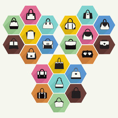 Fashion bags,  women accessories silhouettes