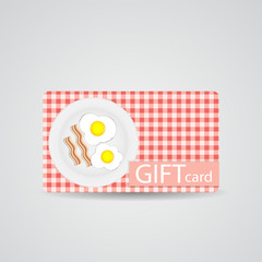 Abstract Beautiful Breakfast Gift Card Design, Vector Illustrati