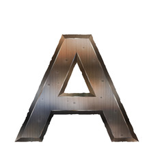 3d old grunge metal letter A