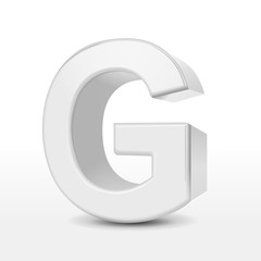 3d white alphabet G