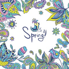 Spring Frame with Ethnic Ornaments