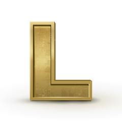 3d retro golden letter L