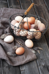 Easter eggs in basket