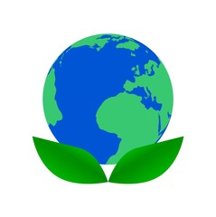 Earth Day Leaf Icon - Illustration