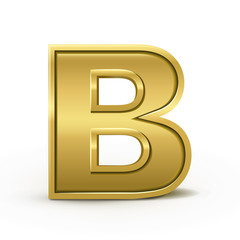 3d bright golden letter B