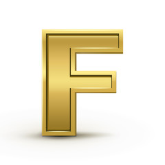 3d bright golden letter F
