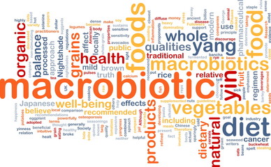 Macrobiotic wordcloud concept illustration