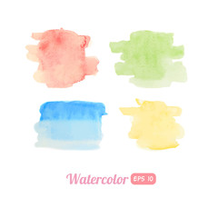 Set of watercolor stains