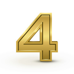 Obraz premium 3d bright golden number 4