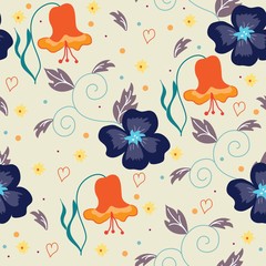 Abstract seamless pattern with floral background