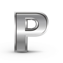 3d metal letter P