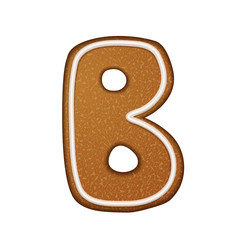 3d lovely gingerbread cookie alphabet B