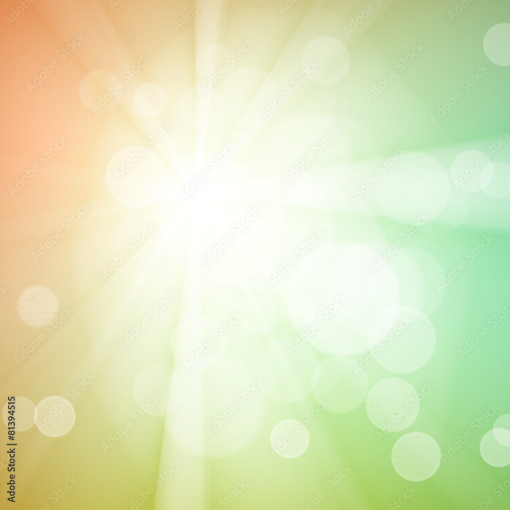 Poster Abstract bokeh sparkles on blurred background